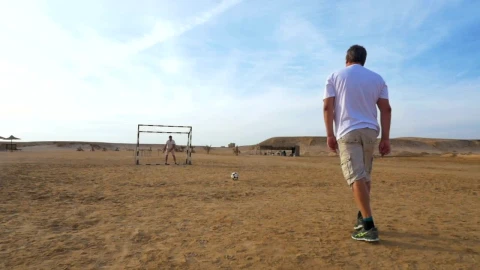 Stock Video Man Scoring A Goal Against His So Animated Wallpaper - Free Live Wallpaper