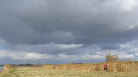 Stock Video Man Running On A Cloudy Da Animated Wallpaper - Free Live Wallpaper