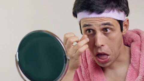 Stock Video Man Removes Anti Dark Circles Treatmen Animated Wallpaper - Free Live Wallpaper