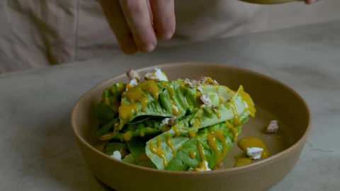 Stock Video Man Preparing A Salad With Various Ingredient Animated Wallpaper - Free Live Wallpaper