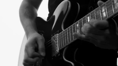 Stock Video Man Playing Electric Guitar Black And Whit Animated Wallpaper - Free Live Wallpaper