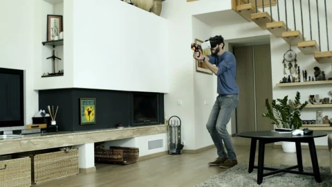 Stock Video Man Playing A Shooter Video Game In V Animated Wallpaper - Free Live Wallpaper