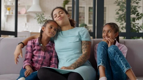 Stock Video Mother With Her Happy Daughters Live Wallpaper - Free Live Wallpaper