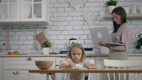 Stock Video Mother Working At Home And Cooking Live Wallpaper - Free Live Wallpaper