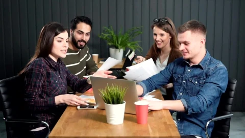 Stock Video Motivated Team Celebrates Financial Success Live Wallpaper - Free Live Wallpaper