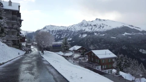 Stock Video Mountain Resort Town In The Snow Live Wallpaper - Free Live Wallpaper