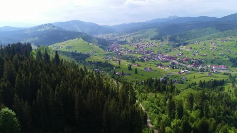 Stock Video Mountain Village Seen From Afar Aerial Live Wallpaper - Free Live Wallpaper