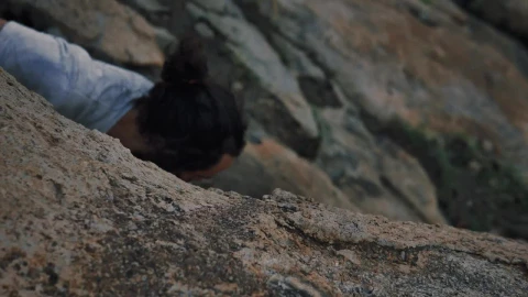Stock Video Mountaineer Climbing A Rocky Hill Live Wallpaper - Free Live Wallpaper