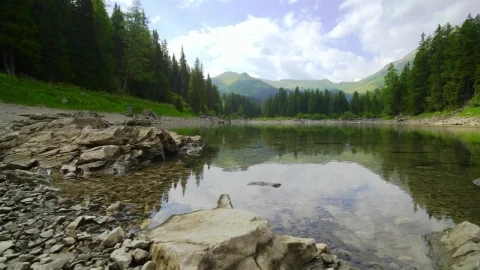 Stock Video Mountainous Area Seen From A Pond Landscape Live Wallpaper - Free Live Wallpaper