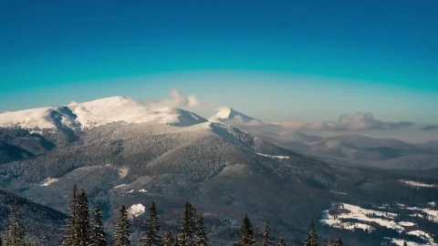 Stock Video Mountainous Landscape During Winter Time Lapse Live Wallpaper - Free Live Wallpaper