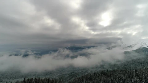 Stock Video Mountainous Landscape In Winter Covered With Fog Live Wallpaper - Free Live Wallpaper