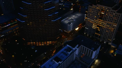 Stock Video Movement In A City At Night In An Aerial Shot Live Wallpaper - Free Live Wallpaper