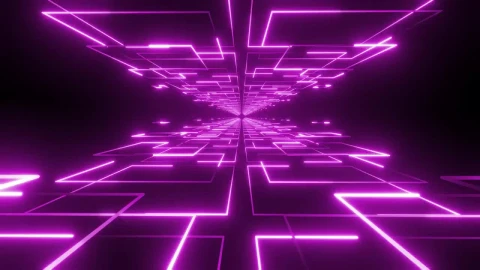Stock Video Moving Between Platforms With Violet Lights Lines Live Wallpaper - Free Live Wallpaper