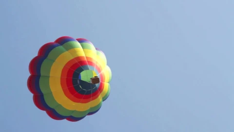 Stock Video Multicolored Hot Air Balloon Is Seen From Below Live Wallpaper - Free Live Wallpaper
