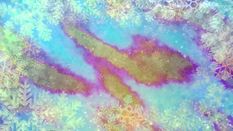 Stock Video Multicolored Watercolor Background With Snowflakes Live Wallpaper - Free Live Wallpaper