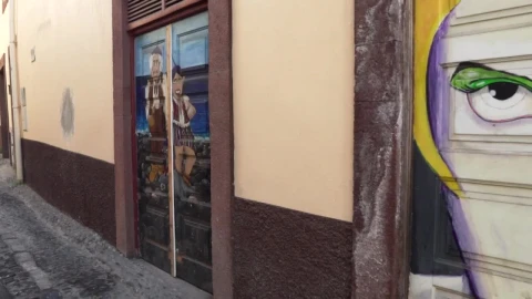 Stock Video Mural Of A Face On A Gate Live Wallpaper - Free Live Wallpaper