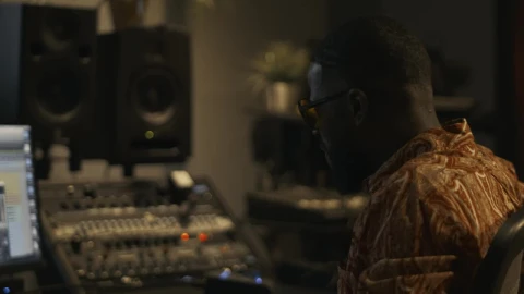 Stock Video Music Producer Working In A Studio Live Wallpaper - Free Live Wallpaper