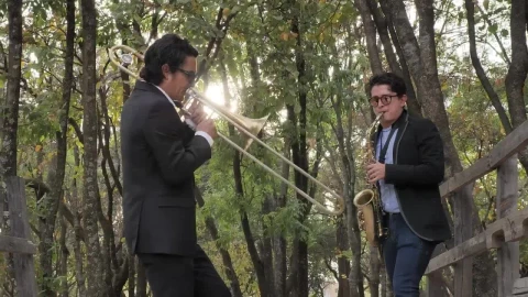 Stock Video Musicians Playing Wind Instruments In The Forest Live Wallpaper - Free Live Wallpaper