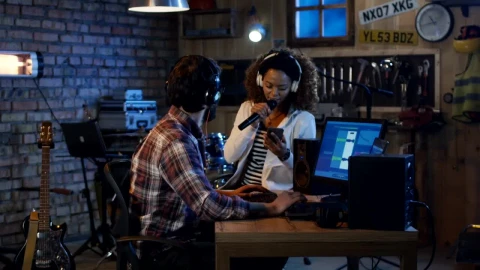 Stock Video Musicians Recording Voice In A Home Studio Live Wallpaper - Free Live Wallpaper