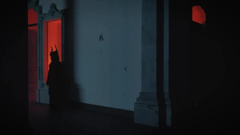 Stock Video Mysterious People In Robes In An Old Building At Night Live Wallpaper - Free Live Wallpaper