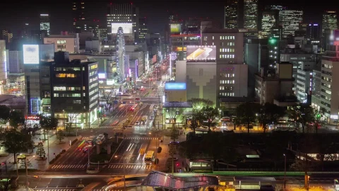 Stock Video Nagoya Downtown At Night Live Wallpaper - Free Live Wallpaper