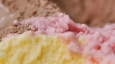 Stock Video Neapolitan Flavor Ice Cream In Detail Live Wallpaper - Free Live Wallpaper