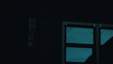 Stock Video Neon Light Of A Hotel Flickering In The Dark Live Wallpaper - Free Live Wallpaper