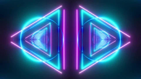 Stock Video Neon Light Triangle And Circle Tunnels Live Wallpaper - Free Live Wallpaper