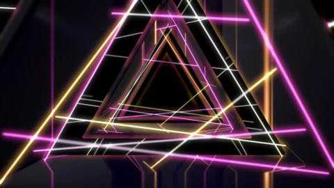 Stock Video Neon Tunnel In Triangular Shapes D Live Wallpaper - Free Live Wallpaper