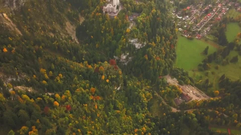 Stock Video Neuschwanstein Castle Seen From Above Landscape Live Wallpaper - Free Live Wallpaper
