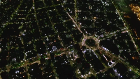 Stock Video Night Air View Of A Roundabout With Cars Live Wallpaper - Free Live Wallpaper
