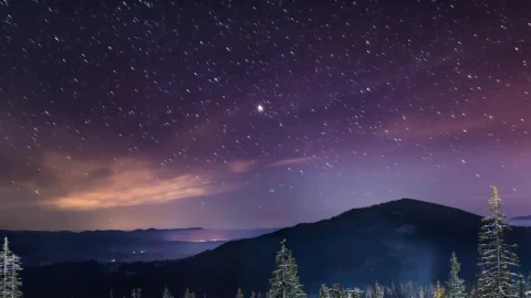 Stock Video Night Landscape Of The Milky Way In The Mountains Live Wallpaper - Free Live Wallpaper