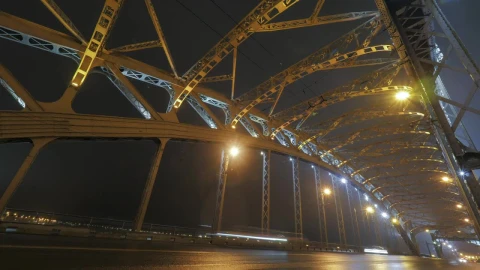 Stock Video Night Traffic Heading Over A Tall Bridge Live Wallpaper - Free Live Wallpaper