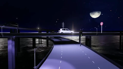 Stock Video Night Traffic In Bridges On The Sea Live Wallpaper - Free Live Wallpaper