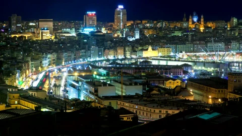 Stock Video Night Traffic In Genova Italy Live Wallpaper - Free Live Wallpaper