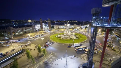 Stock Video Night Traffic On A Roundabout Hyper Lapse Live Wallpaper - Free Live Wallpaper
