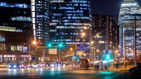 Stock Video Night Urban Life In A Chinese City Live Wallpaper - Free Live Wallpaper