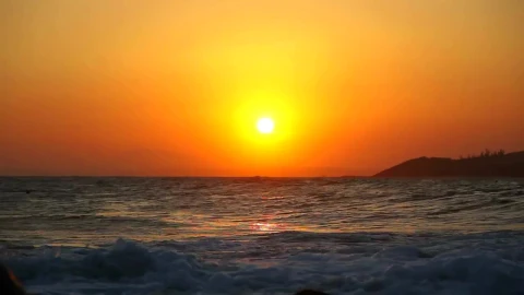 Stock Video Ocean Waves In The Sunset Live Wallpaper - Free Live Wallpaper