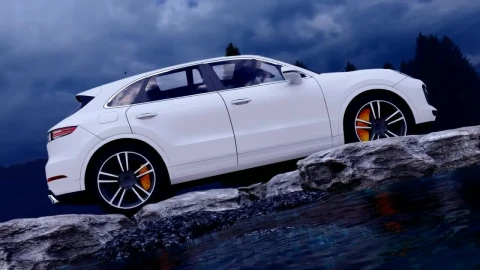 Stock Video Off Road Vehicle Near A Lake In A Forest Live Wallpaper - Free Live Wallpaper