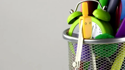 Stock Video Office Equipment In A Little Basket Live Wallpaper - Free Live Wallpaper