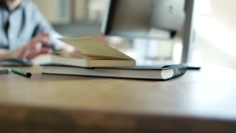 Stock Video Office Objects And A Man Working In The Background Live Wallpaper - Free Live Wallpaper