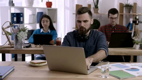 Stock Video Office With People Working On Computers Live Wallpaper - Free Live Wallpaper