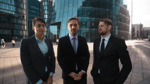 Stock Video Office Workers Dressed In Suits With Disapproving Gestures Live Wallpaper - Free Live Wallpaper