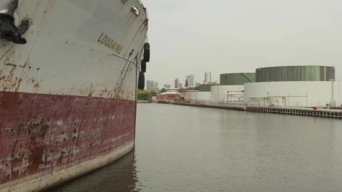 Stock Video Old Cargo Ship Waiting In The Harbor Live Wallpaper - Free Live Wallpaper