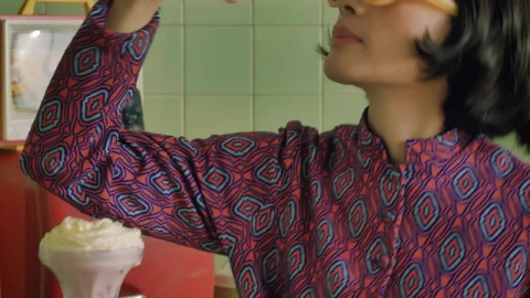 Stock Video Old Fashion Woman Eating A Cherry Live Wallpaper - Free Live Wallpaper