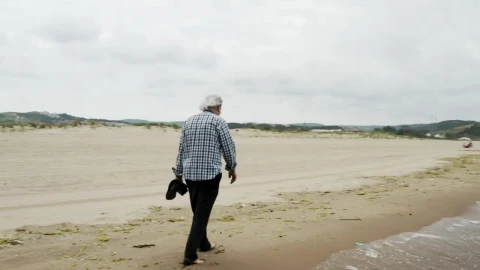 Stock Video Old Man Walking By The Shore Live Wallpaper - Free Live Wallpaper