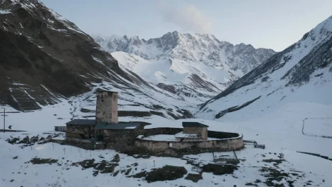 Stock Video Old Monastery In A Snowy Valley Live Wallpaper - Free Live Wallpaper