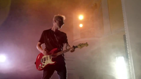 Stock Video Old Musician Playing The Guitar On A Stage Live Wallpaper - Free Live Wallpaper