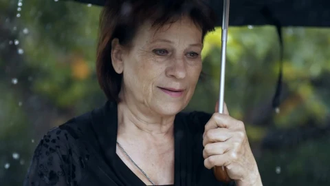 Stock Video Old Sad Woman At A Funeral While Raining Live Wallpaper - Free Live Wallpaper