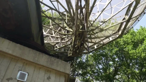 Stock Video Old Satellite Dish Seen From Below Surrounded By Trees Live Wallpaper - Free Live Wallpaper